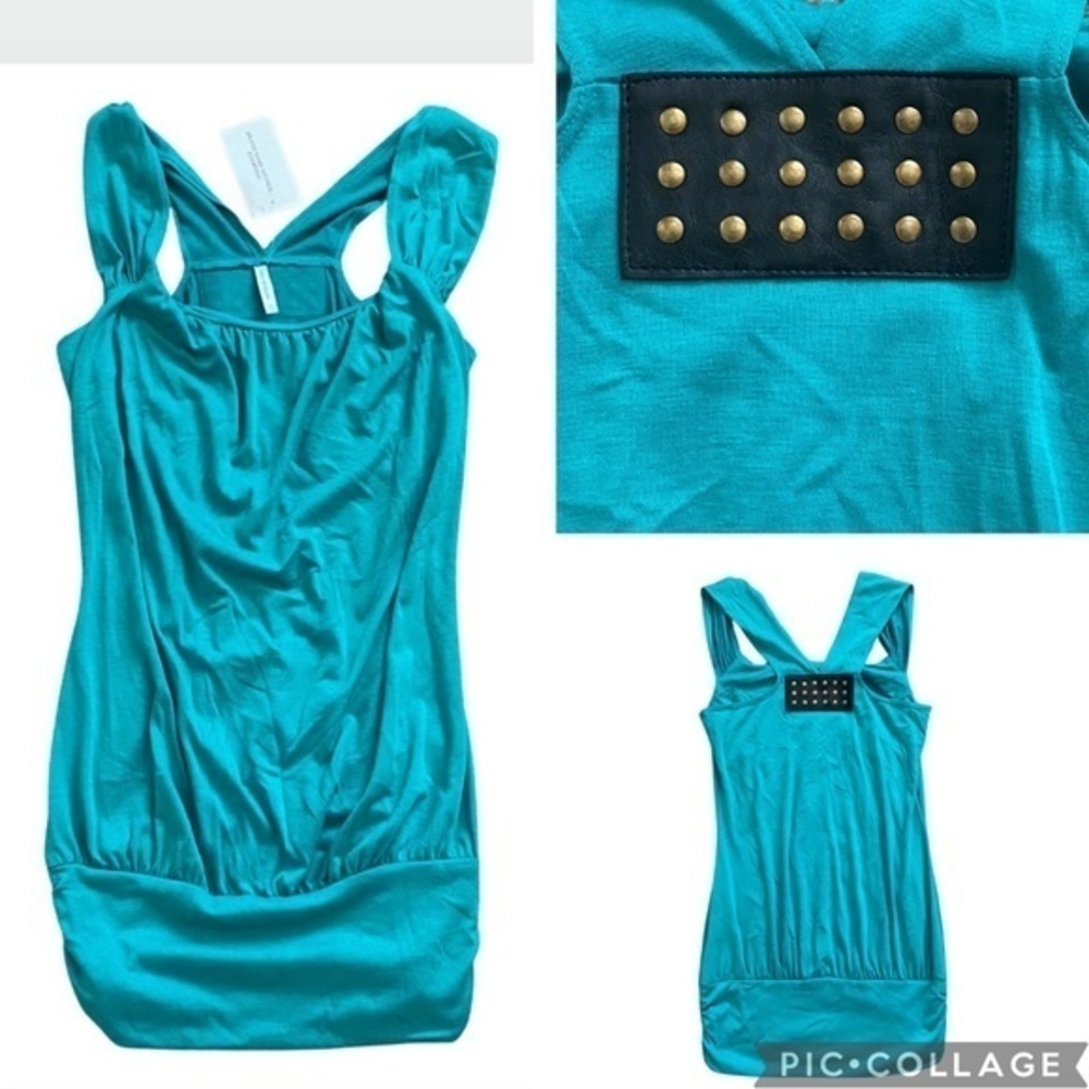 NWT Blu Heaven Studded Tunic Tank Top Mini Dress Small S